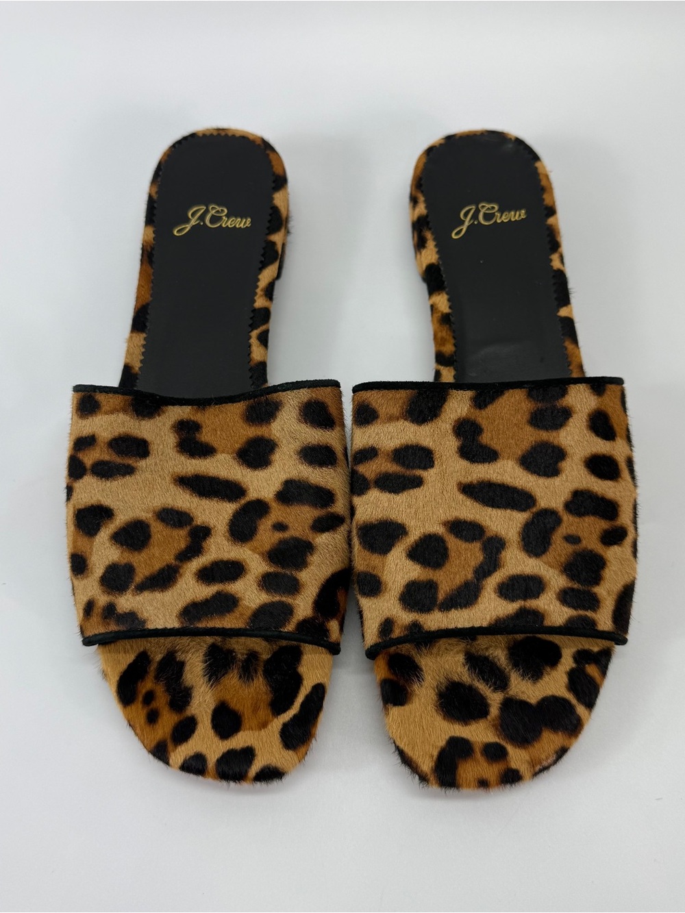 J. Crew Abbie Slide Sandals In Leopard Calf Hair Women’s Size 8.5 - Picture 5 of 10